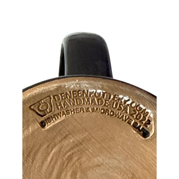 2 Deneen Pottery Devil Mountain Coffee Co Black Label Stoneware Mug Green Black - Picture 5 of 7